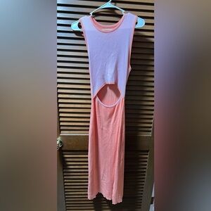 Amazon Pink Sleeveless Cutout Dress